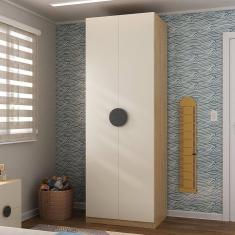 Guarda Roupa Infantil Modulado 2 Portas com Cabideiro Joy Kids Cabecasa Madeiramadeira Cinza/Avena