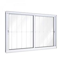 Janela de Alumínio de Correr 100x150cm 2 Folhas com Grade Lucasa Alumínios Branco