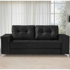 Sofá 3 Lugares 198cm Topázio Nabas Preto