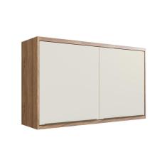 Armário Aéreo para Cozinha 120cm 2 Portas Viena Herval Louro Freijó/Argila