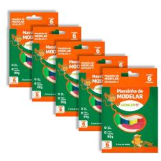 Kit 05 Massinha de Modelar 90g 6 cores Leo&Leo - Leonora