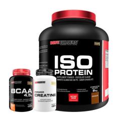 Kit Iso Protein 2Kg Chocolate +Creatina +Bcaa - Bodybuilders