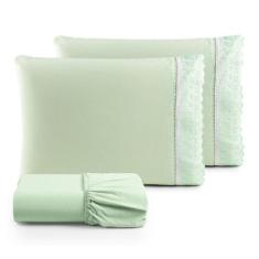 Jogo Lençol Casal 3 Peças 100% Algodão Percal 180 fios Lese - ENXOVAIS