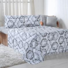 Jogo de Cama King 4 Pçs 150 Fios Super Macio 100% Algodão