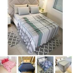 Lençol De Se Cobrir Queen 100 Algodão Malha Estampado Sem Elástico Con