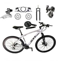 Bicicleta Aro 29 Gti Roma Câmbios Shimano Altus 24v K7 Freios Hidráulicos Garfo Trava - Branco Tam.15