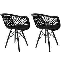 Conjunto com 2 Cadeiras Web Black Edition - Base Preta