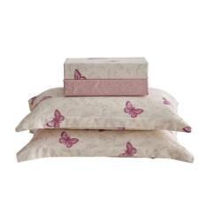 Jogo de Lençol Queen 4 Peças Percal 300 Fios Roma Estampado - Bella Pr