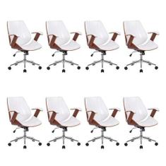 Kit 8 Cadeiras Escritório Diretor Giratória material sintético Kopenha