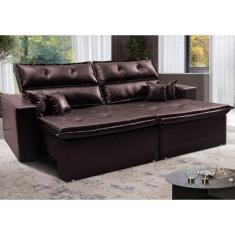 Sofá Tourino 2,52m Retrátil e Reclinável com Molas e Pillow no Assento