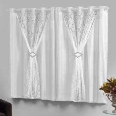 Cortina com Forro e Renda Para Sala 2,80X1,70 Cores Marrocos - Casa Im