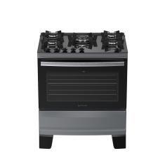 Fogão de Piso 5 Bocas Atlas Agile Up Glass Mesa de Vidro Temperado Acendimento Automático Titânio Bivolt