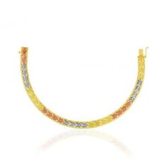 Pulseira De Ouro 18K Taparella Tricolor Setas - Elegancy Joias