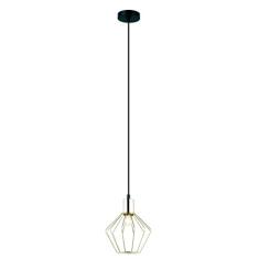 Pendente Aramado Em Metal, Na Cor Dourado, Com Detalhes Na Capa Do Soquete Em Dourado, Com Soquete 1xe27, Com Potencia Maxima De 40w, Medindo Ø18x22, 5cm New Line 110v