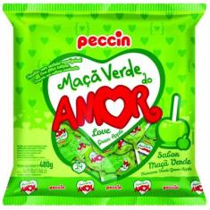Pirulito Maçã Verde Do Amor C/24 480Gr - Peccin