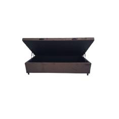 Cama Box Baú Solteiro Blindado Suede Marrom