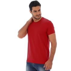 Camiseta Masculina Lisa Algodão Com Elastano Fit Vermelha - Anistia