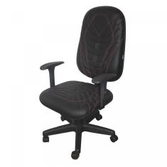 Cadeira Gamer Naja Braço Regulável Modelo Presidente Ecoflex Costura Laranja