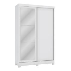 Guarda-Roupa Solteiro Kappesberg 2 Portas de Correr com Espelho Branco - CB01N571