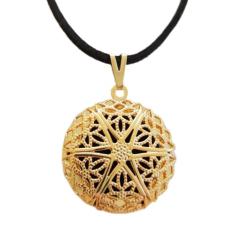 Colar Aromatizador Pessoal 27mm Ouro-Sunshine Cristais Cor:Ouro