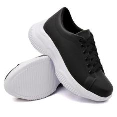 Tênis Feminino Casual Sneaker Chunky Sola Alta com Cadarço-Masculino