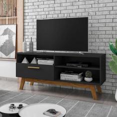 Rack Bancada Paladio TV 55 Pol. Sala Com Pes de Madeira - Móveis Becha
