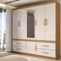 Guarda-Roupa Belo Horizonte 6 Portas Amêndola/Off-White - Panorama Móveis