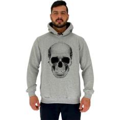 Blusa Moletom Tradicional Com Touca MXD Conceito Caveira Quadricular, 