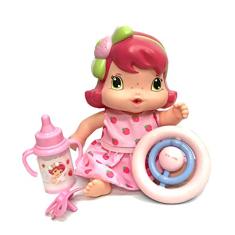 Boneca Baby Moranguinho com 20 cm de altura e com lindos acessorios, Mimo brinquedos