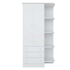 Guarda Roupa Infantil 2 Portas Doce Sonho Branco - Qmovi
