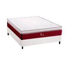 Cama Box Casal: Colchão Molas MasterPocket Ensacadas Polar Rubi + Base crc Courano White (138x188)