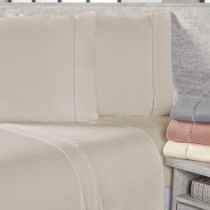 Jogo De Lençol King Sofisty Percal 400 Fios 3 Peças - Bege