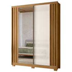 Guarda Roupa Solteiro 175cm Espelho Florença M07 Freijó-off - Mpozenato