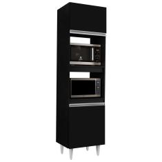 Paneleiro Torre Quente 2 Portas Colorado Preto - Lumil Móveis