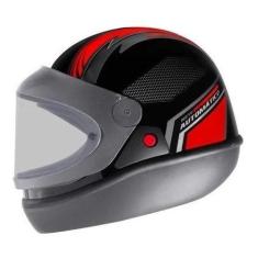Capacete Para Moto Automático EBF Barato Fechado Motoboy, Preto e Verm