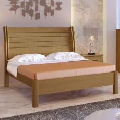 Cama Casal com Detalhe Ripado - Esmeralda Queen-Cinamomo - Móveis D`Doro