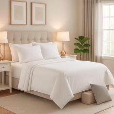 Lençol 300 fios Casal Padrão 4 Peças Com Elástico Unissex - ENTROU COM