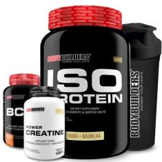 Kit Whey Protein Isolado Iso Protein Pote 900g + Power Creatina 100g +