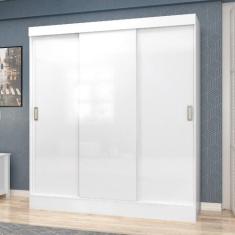 Guarda Roupa Casal 3 Portas de Correr San Marino Maxel Móveis, Branco