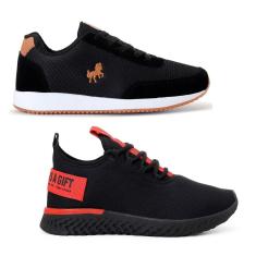Kit de Tênis Masculino Caminhada Academia 2 Pares BF Shoes-Masculino
