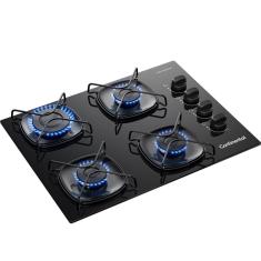 Cooktop a Gás Continental 4 Bocas, Mesa de Vidro, Acendimento Automático - KC4GR - Preto
