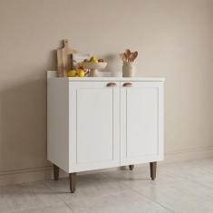 Balcão para Cozinha 2 Portas 80cm sem Tampo Pérola Branco Yescasa