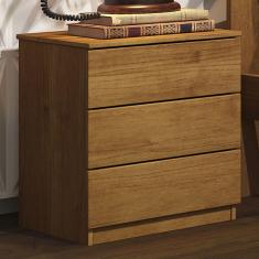 Mesa De Cabeceira Veronna 3 Gavetas 100% Mdf Cinamomo - Tcil Móveis
