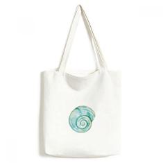 Bolsa de lona com ilustração azul Snail Marine Life bolsa de compras casual
