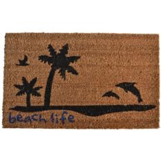 Imports Décor Capacho de coco com revestimento de vinil, vida na praia, 45,7 x 76,2 cm