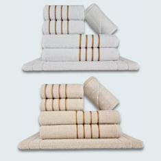 Jogo De Toalhas 12 Pçs Coleção Dubai 100% Algodão Br+bg