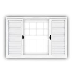 Janela de Aço Veneziana de Correr 100x150cm 6 Folhas com Grade Minas Sul MGM Branco