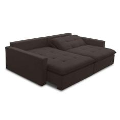 sofá 3 lugares retrátil sem caixa capri veludo tabaco