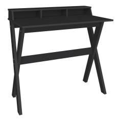 Escrivaninha Mesa Para Computador 3 Nichos Preto Artany