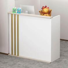 Mesa de recepção moderna, balcão de varejo para check-out com gavetas, pequena mesa de recepção de beleza, estação de trabalho de computador para salão de beleza, escritório, para loja de ro